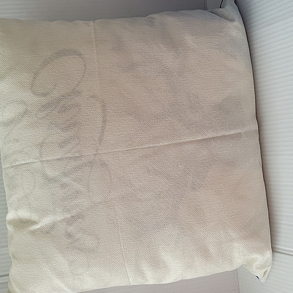 Merry Christmas, Blue Reindeer Decor  Pillow . 18 X 18 - Picture 2 of 3